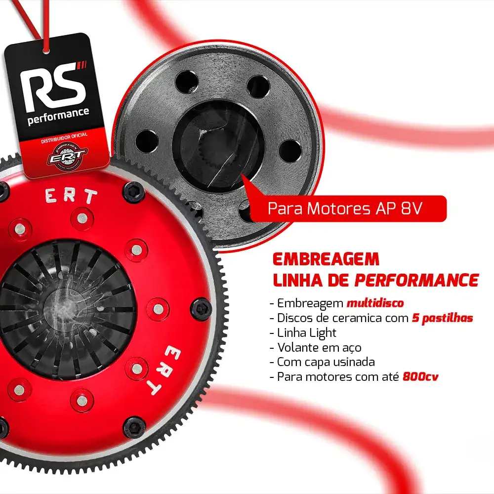 Embreagem Multidisco 5 Pastilhas Volante Em Aço 800cv Light