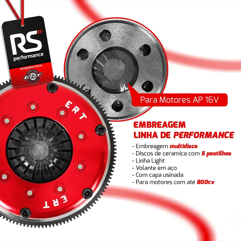 Embreagem Multidisco 5 Pastilhas Volante Em Aço 800cv Light