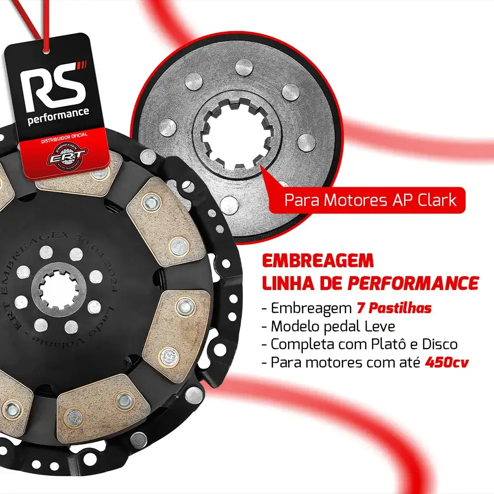 Embreagem Monodisco Com 7 Pastilhas Pedal Leve Até 450cv