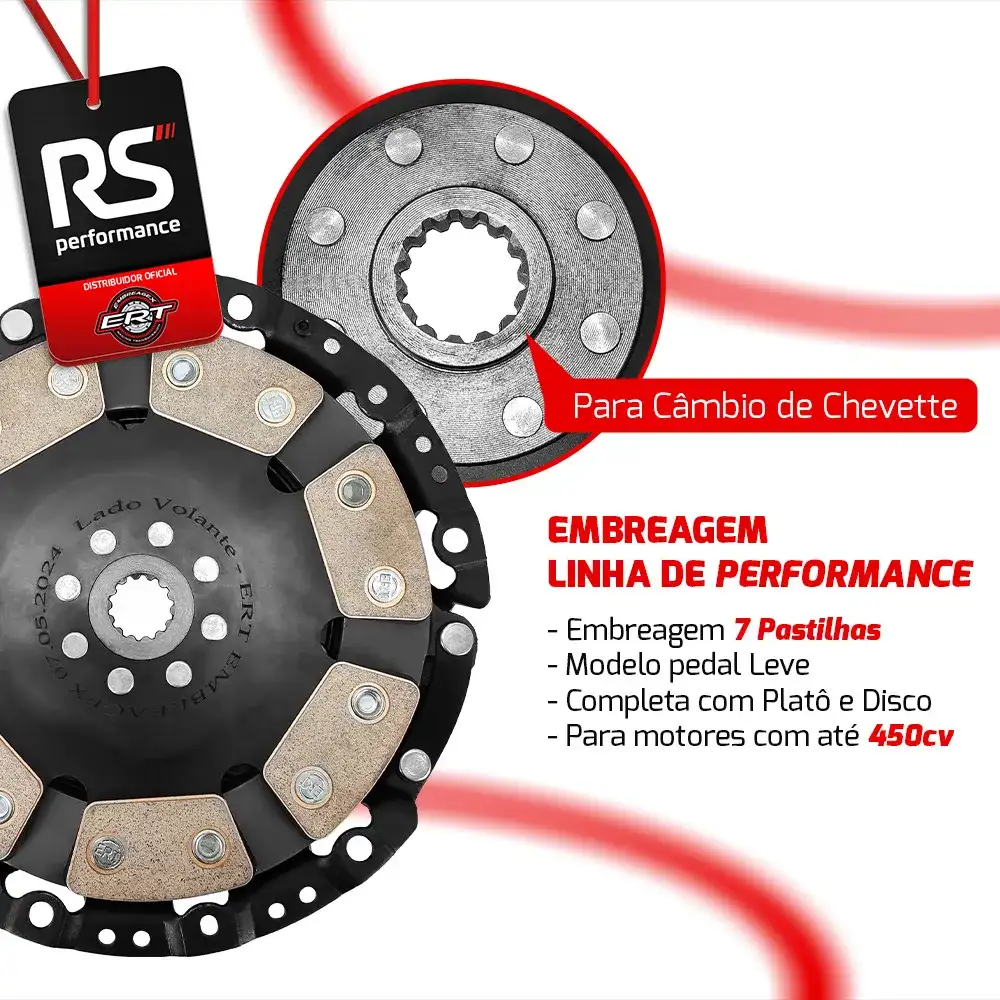 Embreagem Monodisco Com 7 Pastilhas Pedal Leve Até 450cv