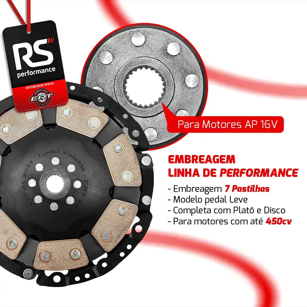 Embreagem Monodisco Com 7 Pastilhas Pedal Leve Até 450cv