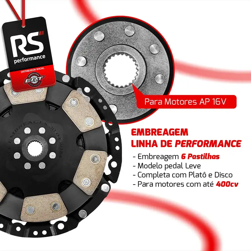 Embreagem Monodisco Com 6 Pastilhas Pedal Leve Até 400cv