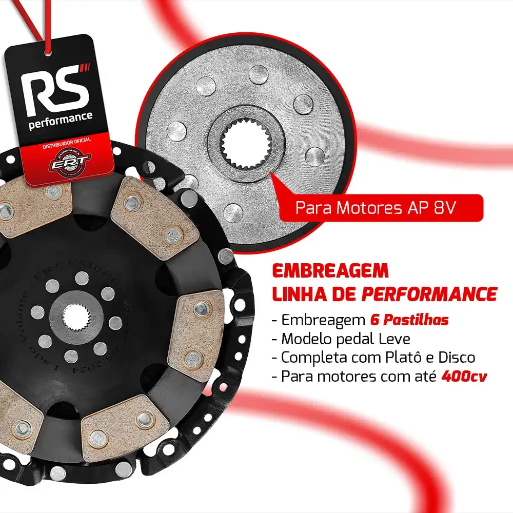 Embreagem Monodisco Com 6 Pastilhas Pedal Leve Até 400cv