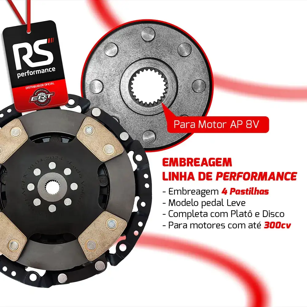 Embreagem Monodisco Com 4 Pastilhas Pedal Leve Até 300cv