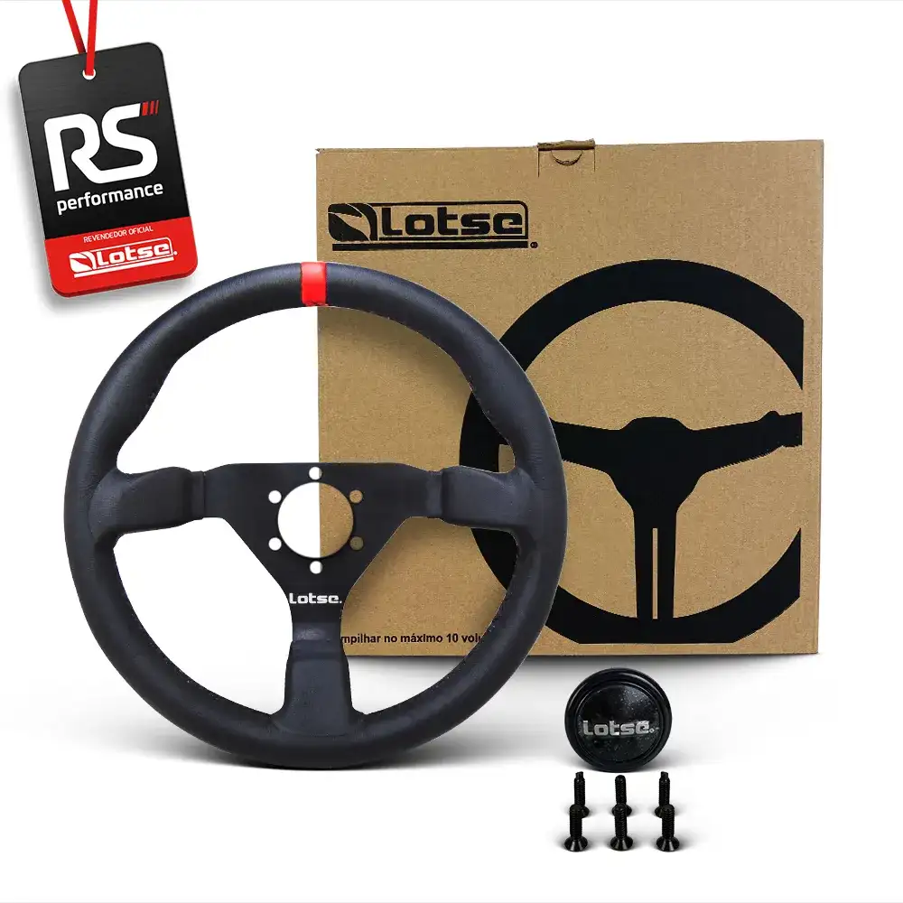 Volante Lotse Universal Gt330 Em Couro - 3 Cores