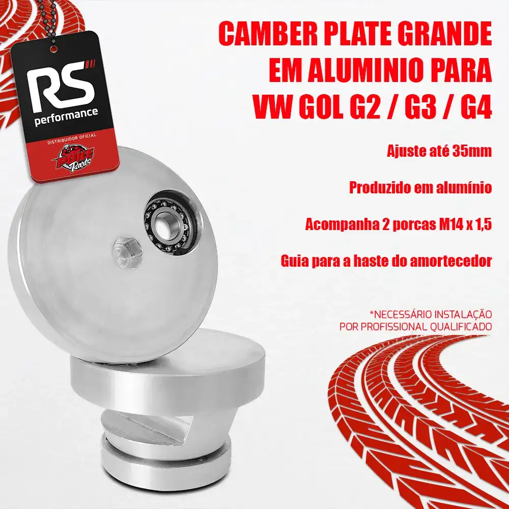 Camber Plate Grande Alumínio Vw Gol G1/g2/g3/g4/derivados