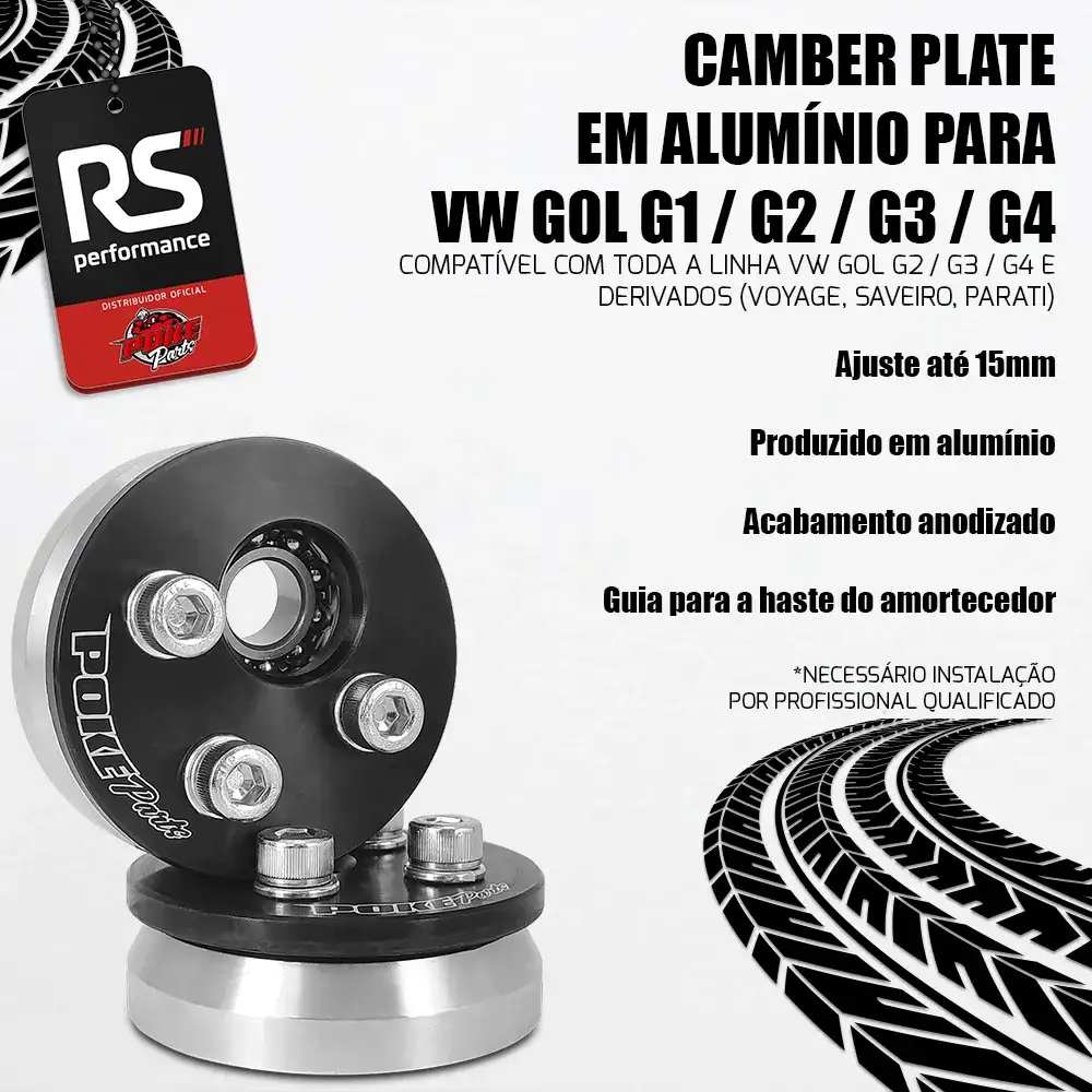 Camber Plate Pequeno Alumínio Vw Gol G1/g2/g3/g4/derivados
