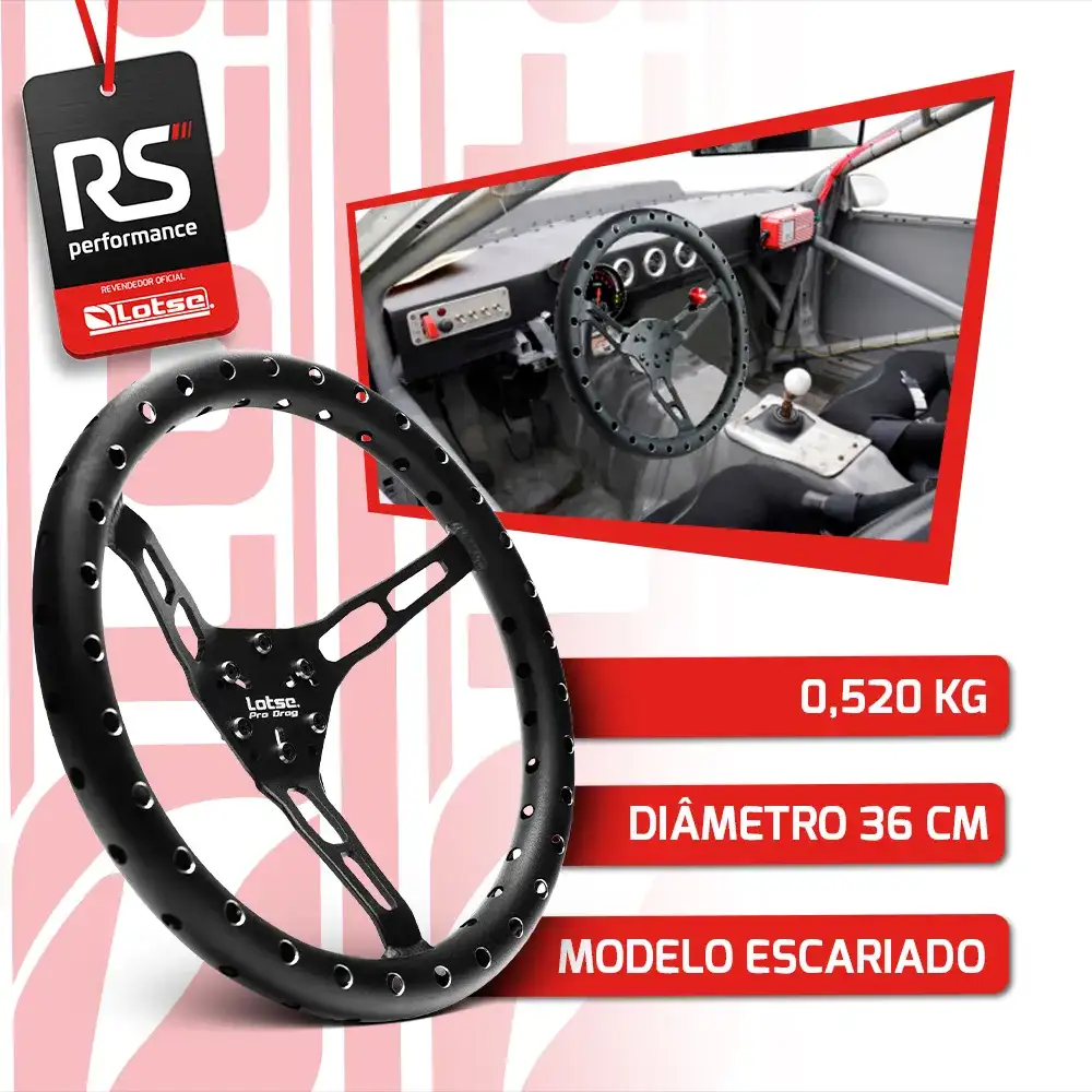 Volante Esportivo Arrancada Pro Drag Com 2 Botões - 2 Opções