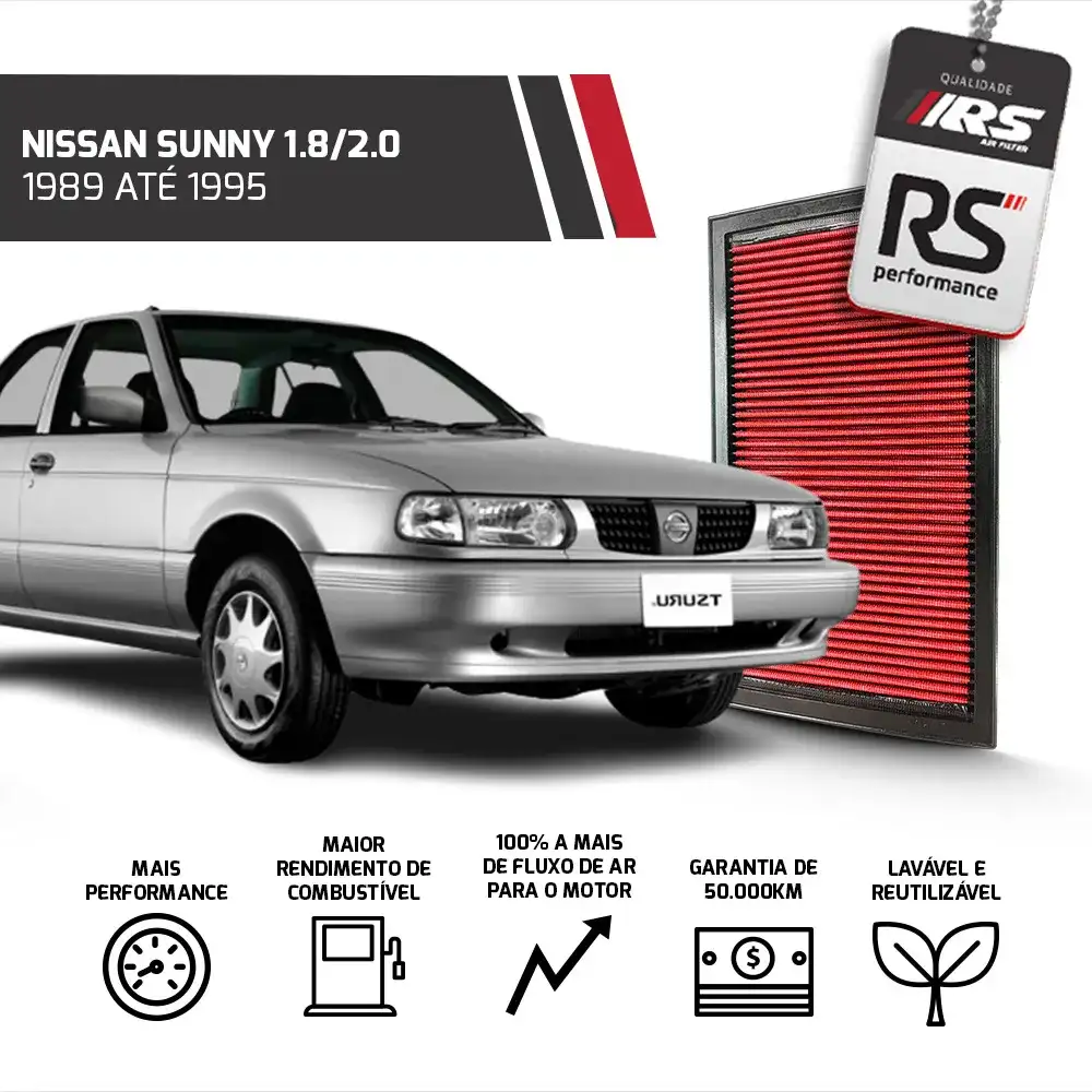 Filtro De Ar Esportivo Inbox P/ Carros Nissan 1989 Até 2015