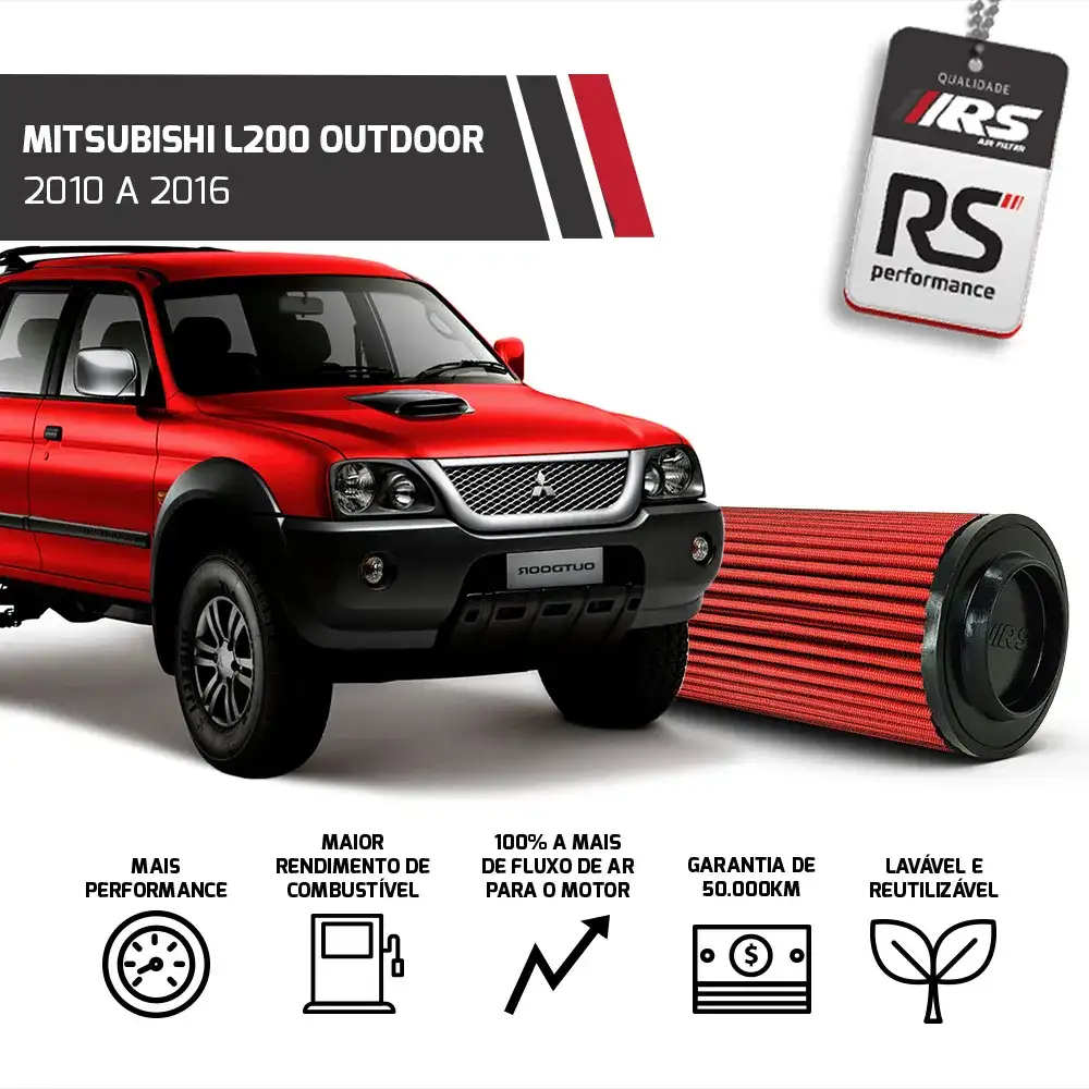 Filtro De Ar Esportivo Mitsubishi L200 Outdoor 2.5 Vgt