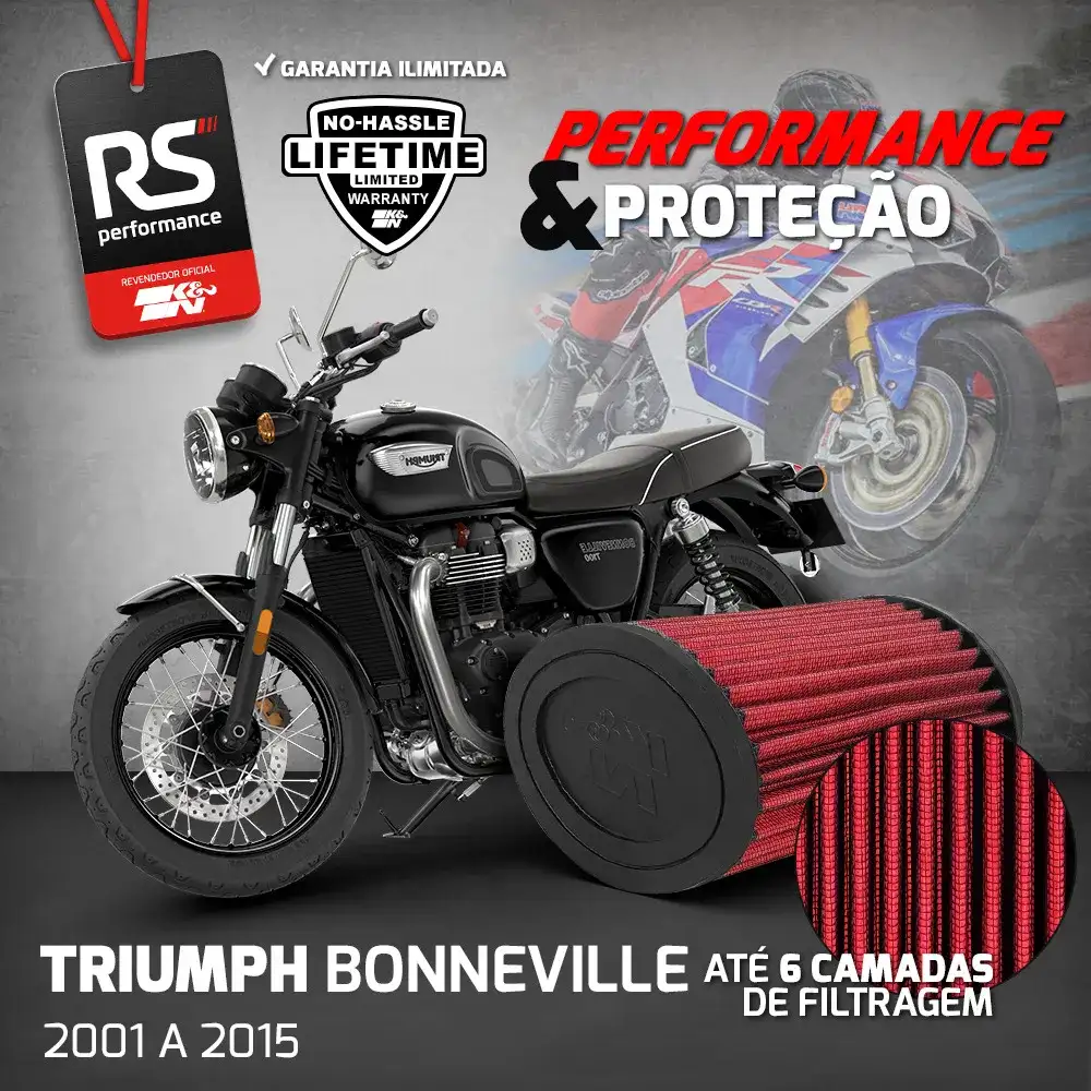 Filtro Esportivo Inbox Triumph Bonneville 865 2001 Até 2017