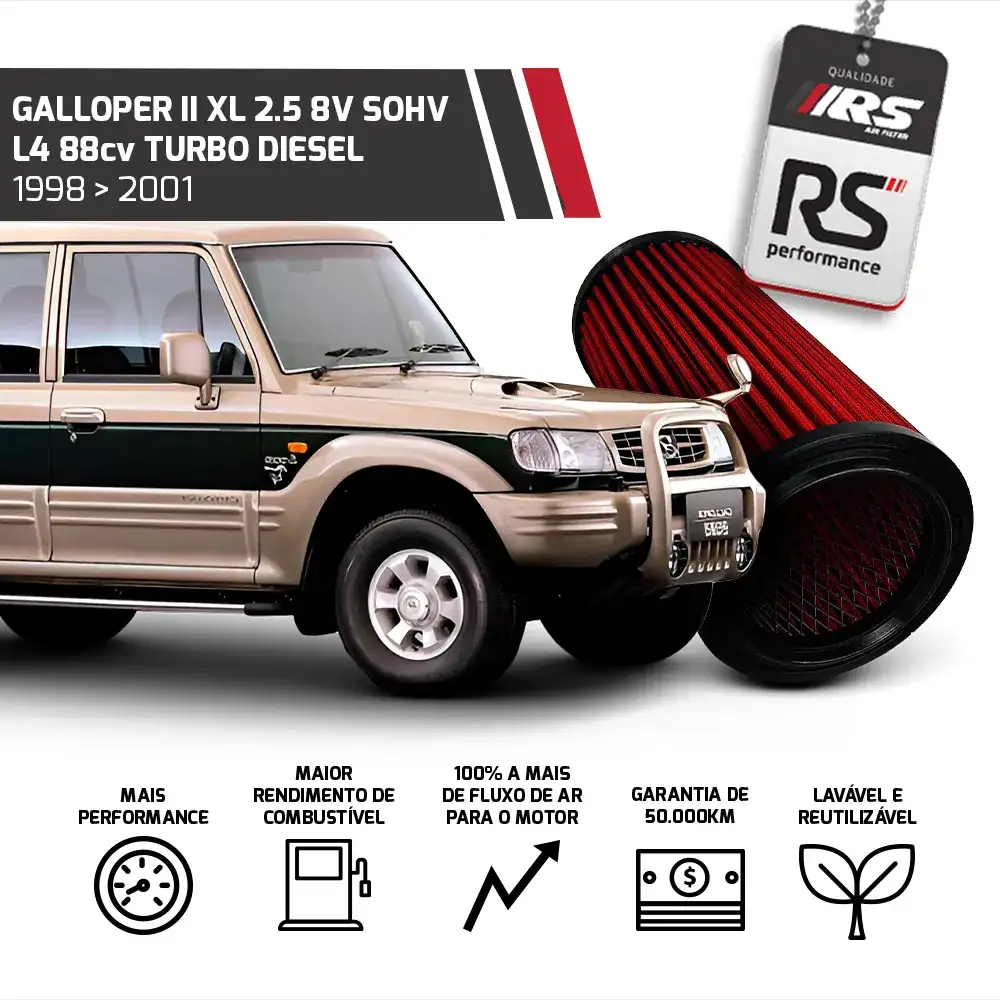 Filtro Esportivo Defender Galloper L300 2.5 Td 1995 A 2007