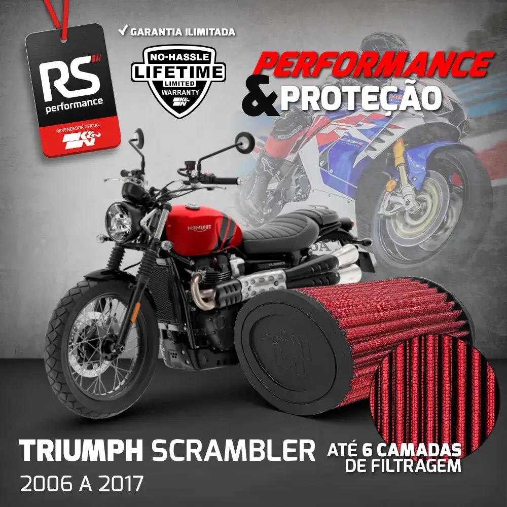 Filtro Esportivo Inbox Triumph Bonneville 865 2001 Até 2017