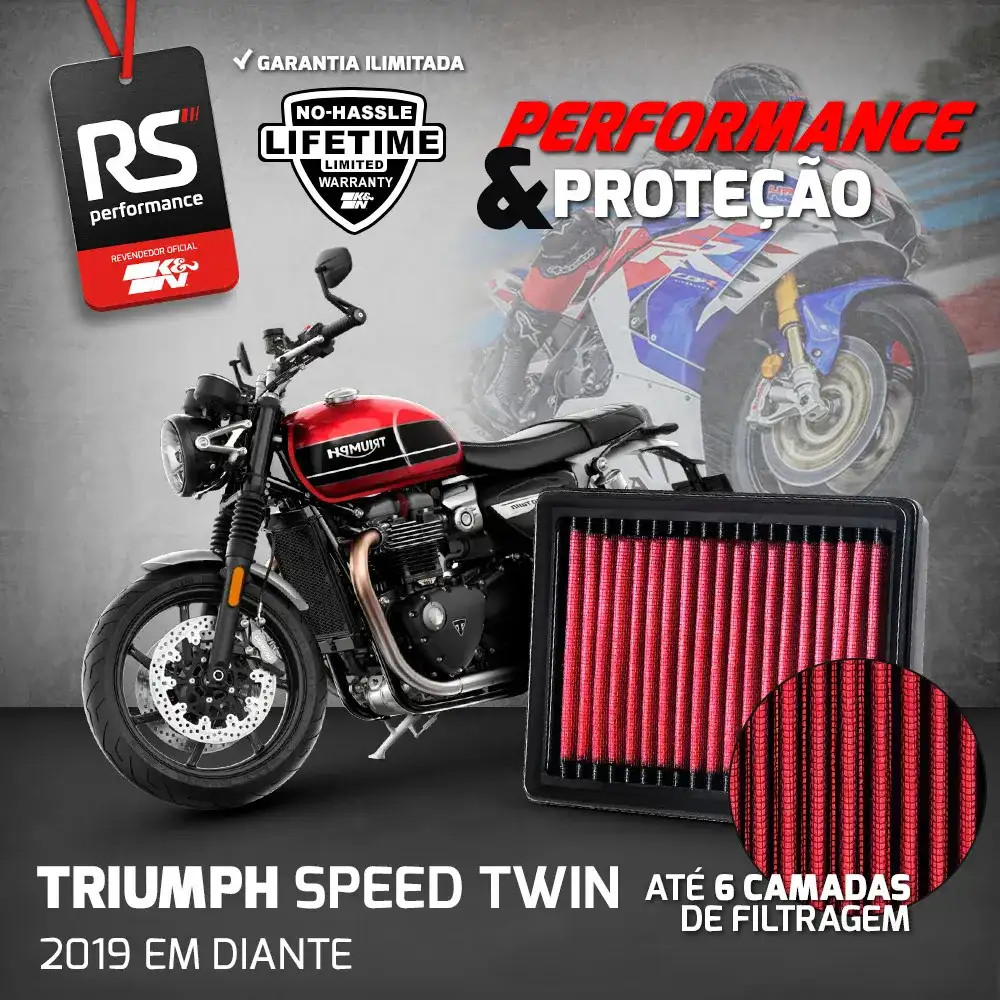 Filtro De Ar Esportivo K&n Triumph Speed Twin / Thruxton R