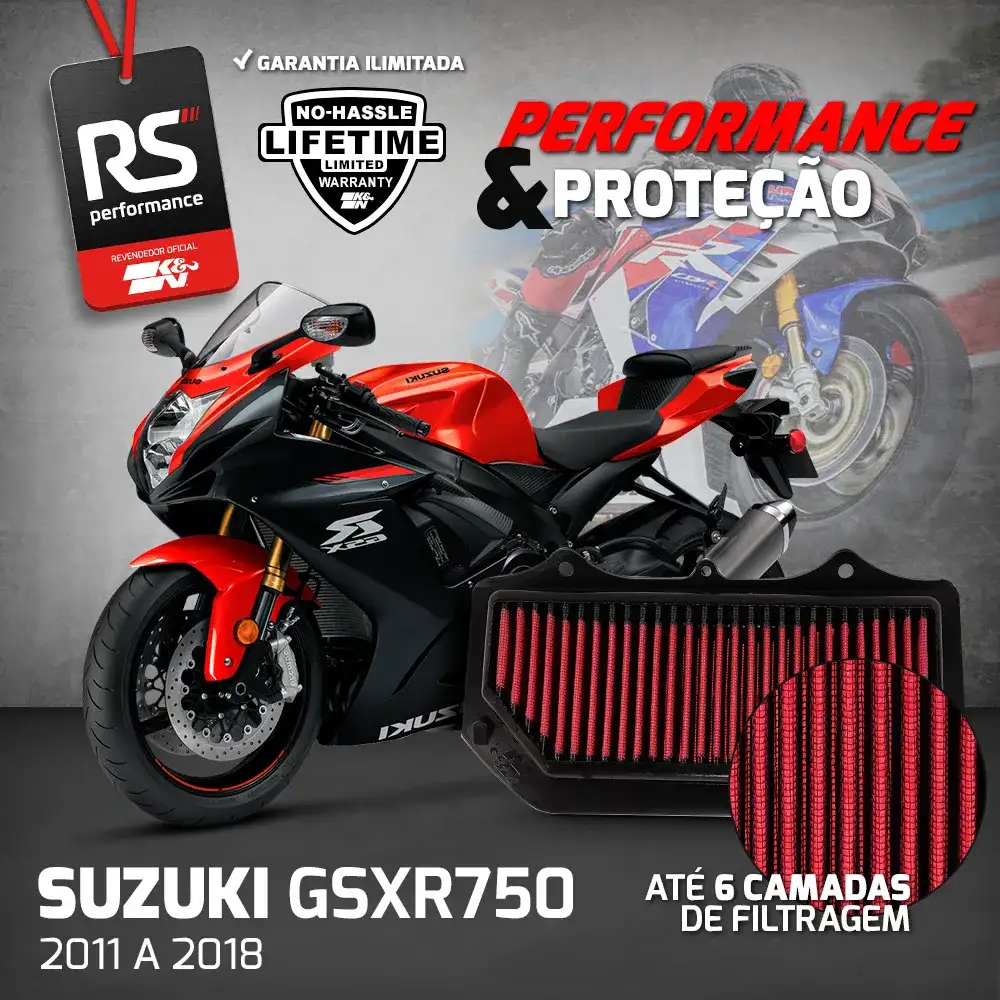 Filtro Esportivo Inbox Suzuki Gsxr600 Gsxr750 2011 A 2018