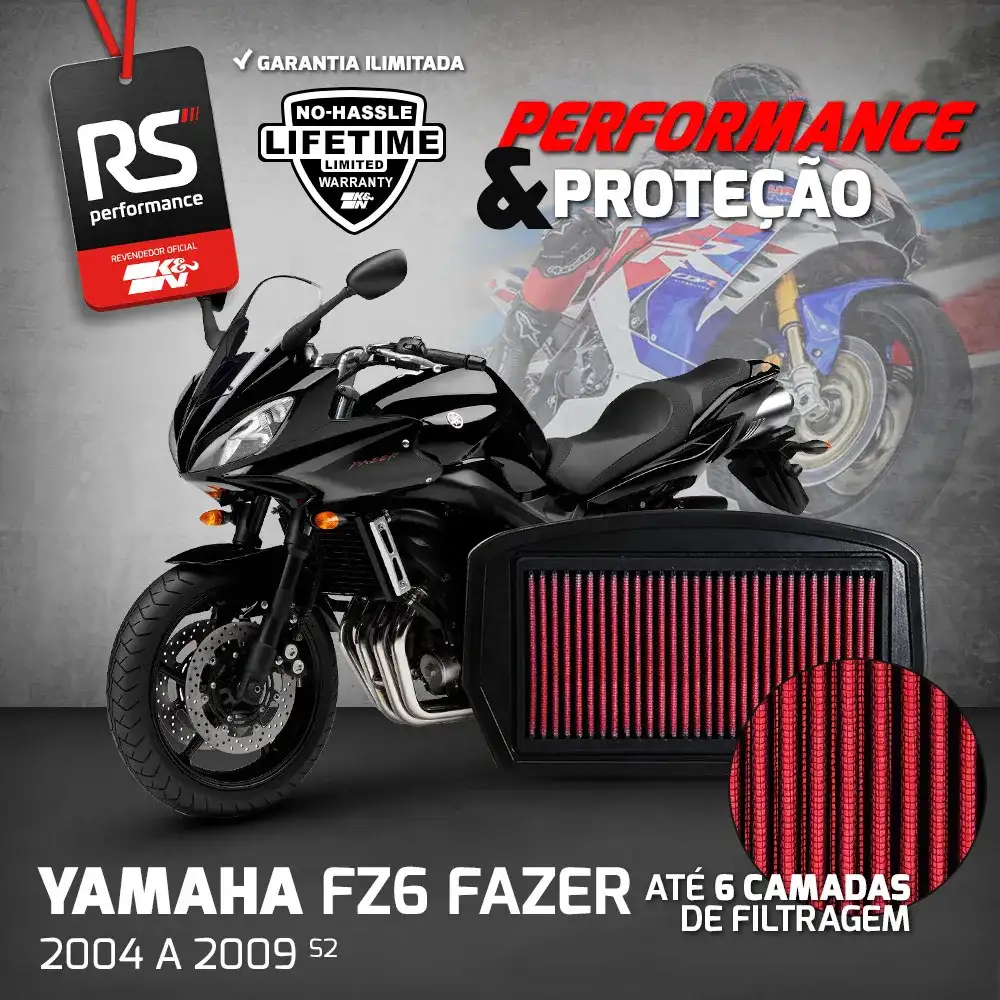 Filtro De Ar Esportivo Inbox K&n Yamaha Fazer 600 Fz6n Fz6s