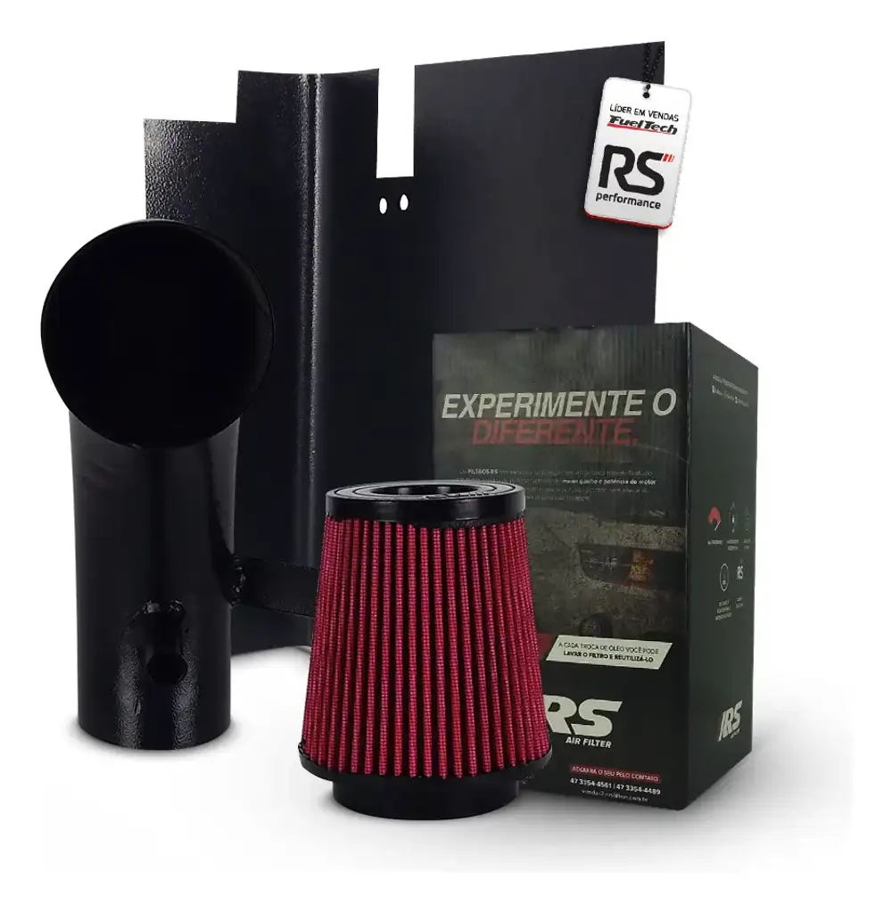 Kit Intake Filtro Esportivo Vw 1.4 Tsi Duplo Fluxo Vermelho