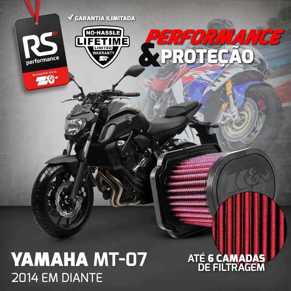 Filtro De Ar Esportivo K&n Yamaha Mt-07 / Fz-07 / Tracer 700