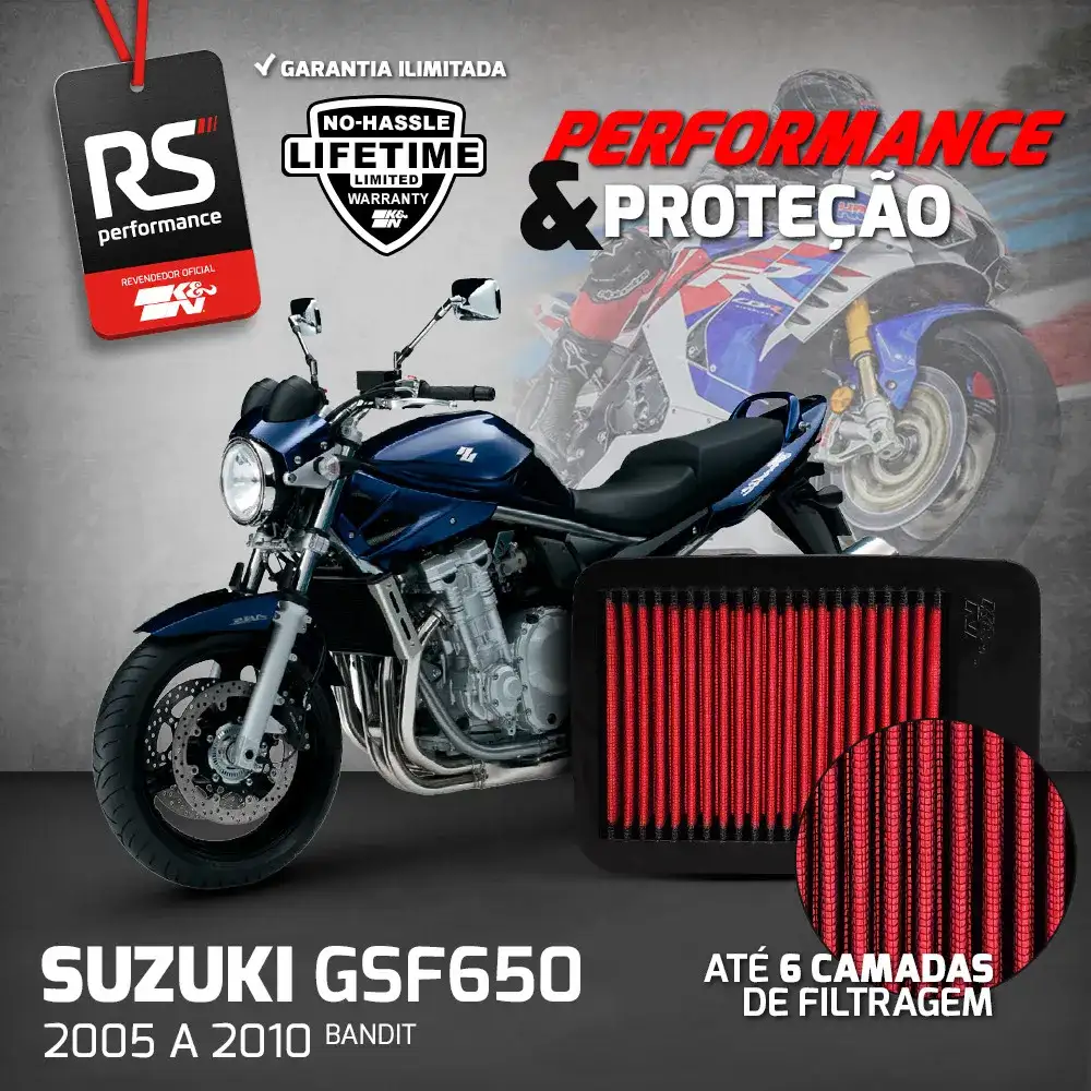 Filtro Esportivo Inbox Suzuki Serie Bandit 2005 A 2016