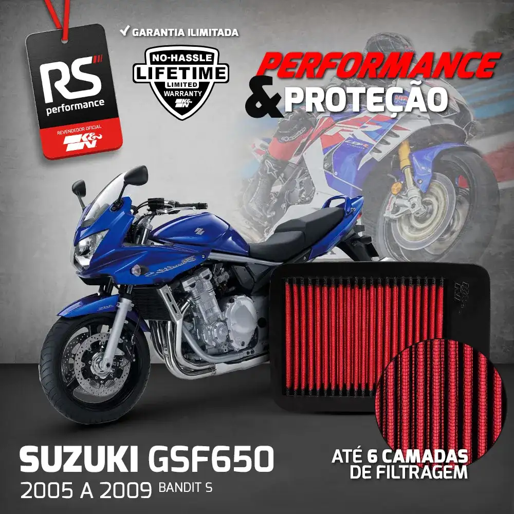 Filtro Esportivo Inbox Suzuki Serie Bandit 2005 A 2016