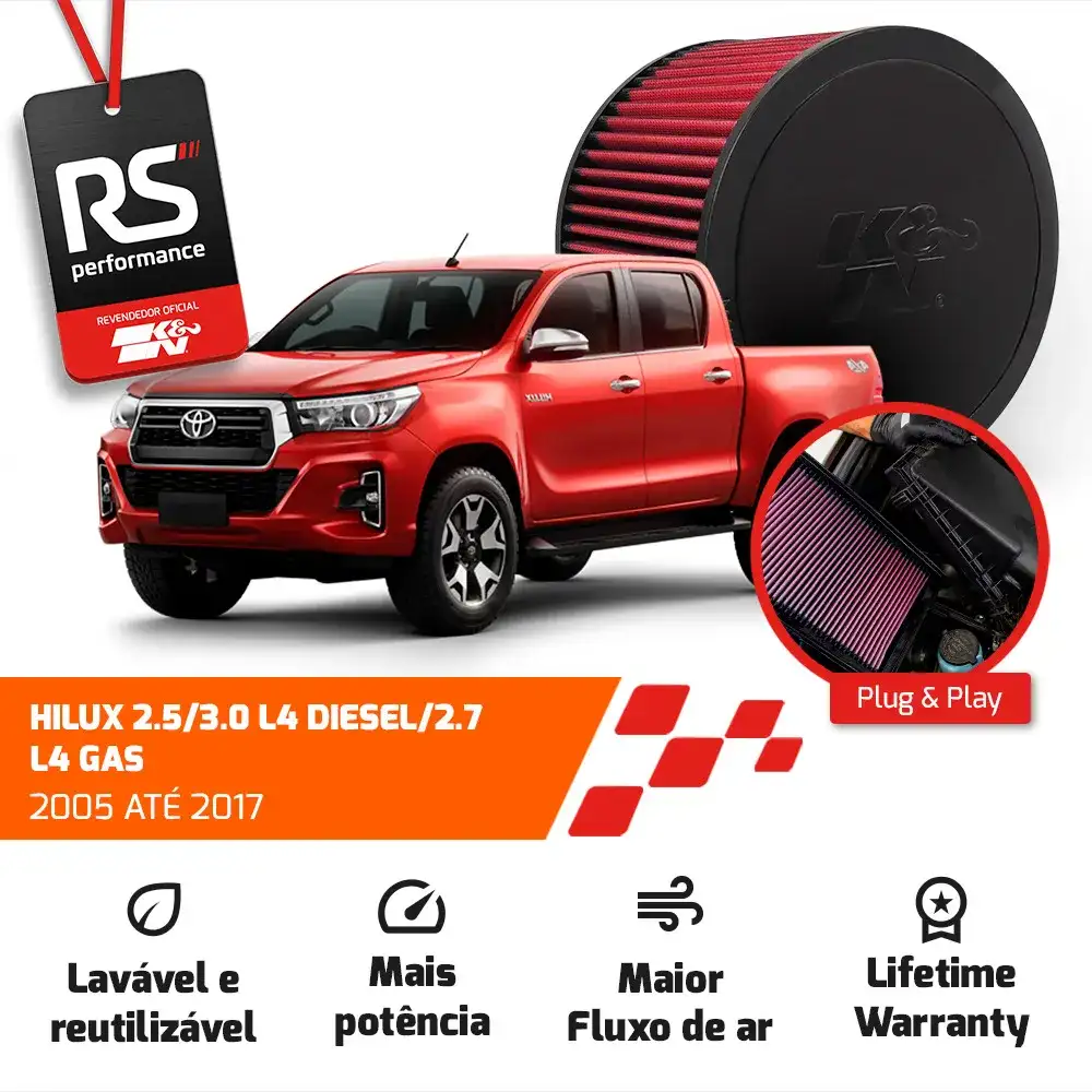 Filtro Esportivo Inbox Toyota Hilux 2.5 2.7 3.0 2005 A 2017