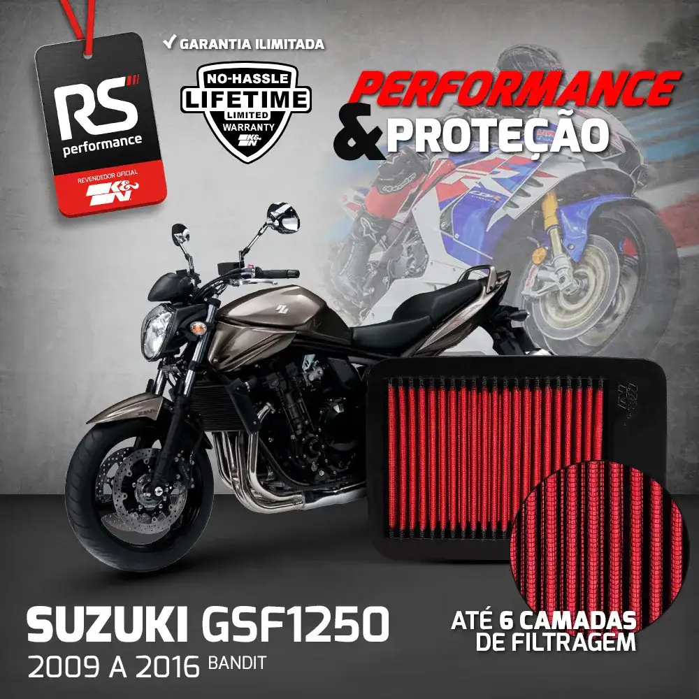 Filtro Esportivo Inbox Suzuki Serie Bandit 2005 A 2016