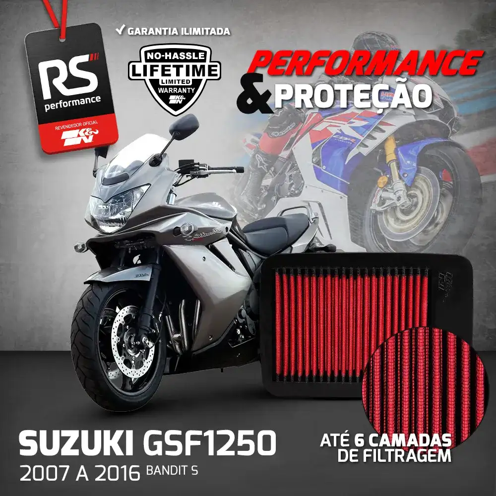 Filtro Esportivo Inbox Suzuki Serie Bandit 2005 A 2016