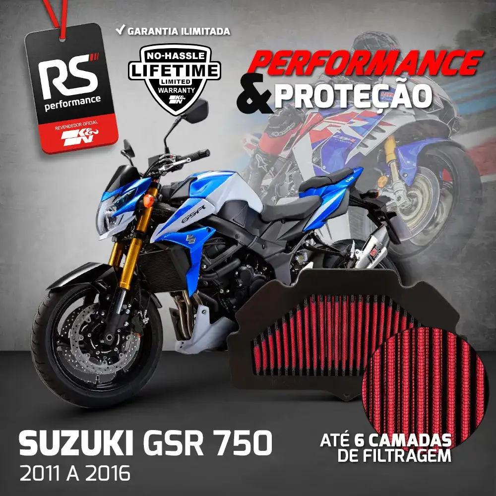 Filtro De Ar Esportivo K&n Inbox Moto Suzuki Gsx-s / Gsr 750