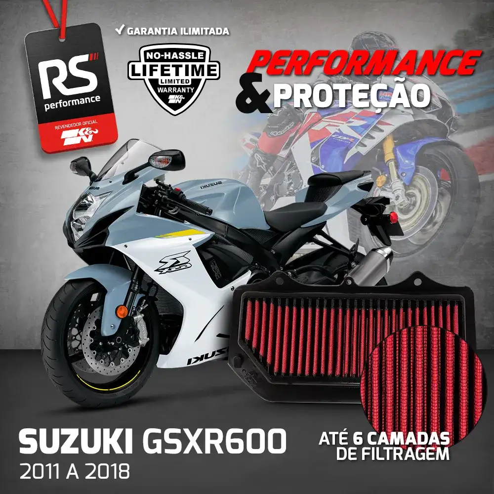 Filtro Esportivo Inbox Suzuki Gsxr600 Gsxr750 2011 A 2018
