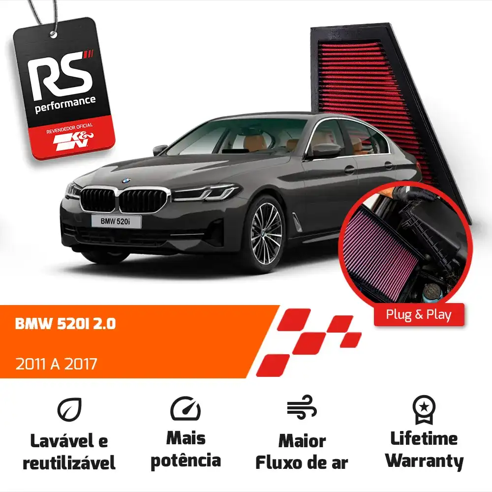 Filtro Esportivo Inbox Bmw E84 E89 F10 2.0 2009 A 2017