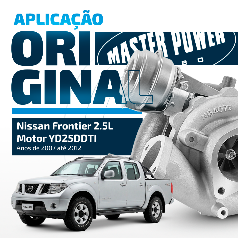 Turbina Master Power Para Carros com Motor YD25DDTI 2.5 dos anos de 2006 Até 2012