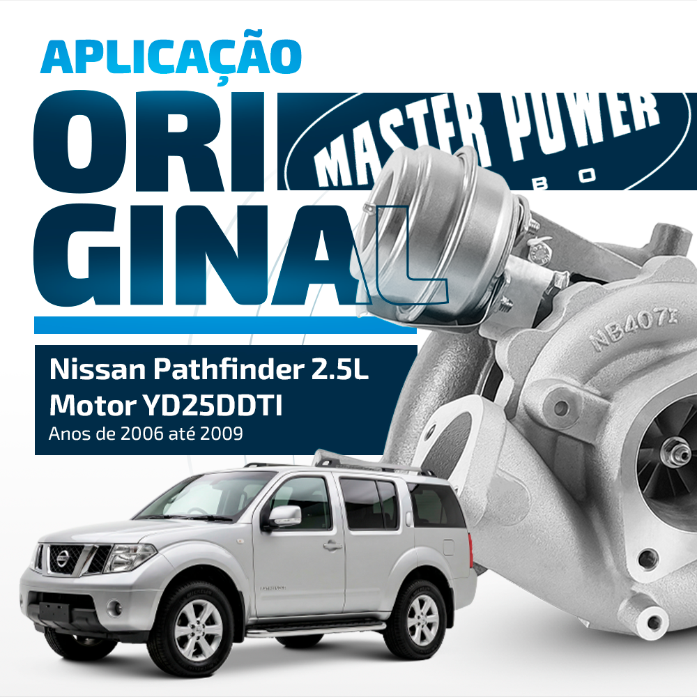 Turbina Master Power Para Carros com Motor YD25DDTI 2.5 dos anos de 2006 Até 2012