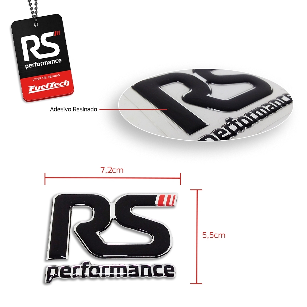 KIT ADESIVO PROMOCIONAL CROMO/PRETO RS PERFORMANCE