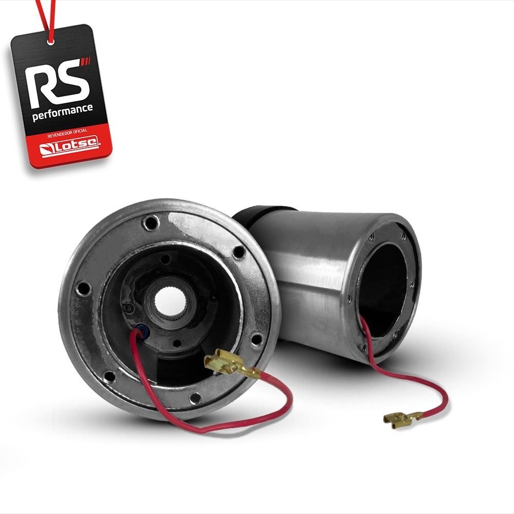 Volante Clássico Lotse Boxer Inox em Couro + Cubo de Alumínio