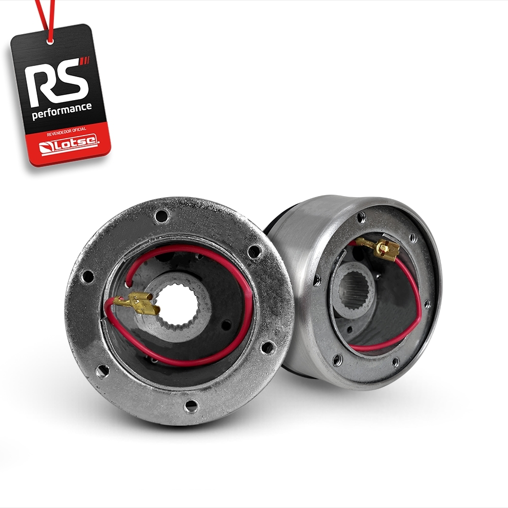 Volante Clássico Lotse Boxer Inox em Couro + Cubo de Alumínio