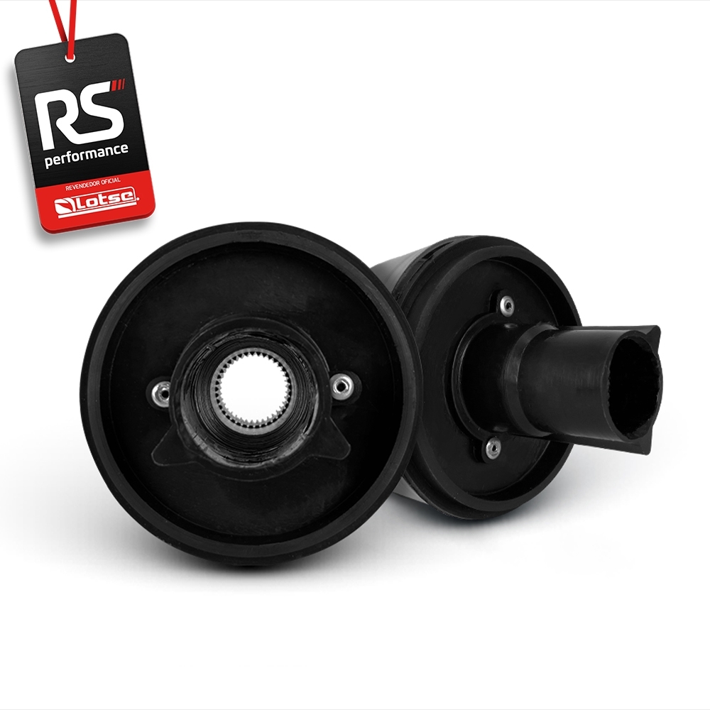 Volante Clássico Lotse Boxer Inox em Couro + Cubo de Alumínio