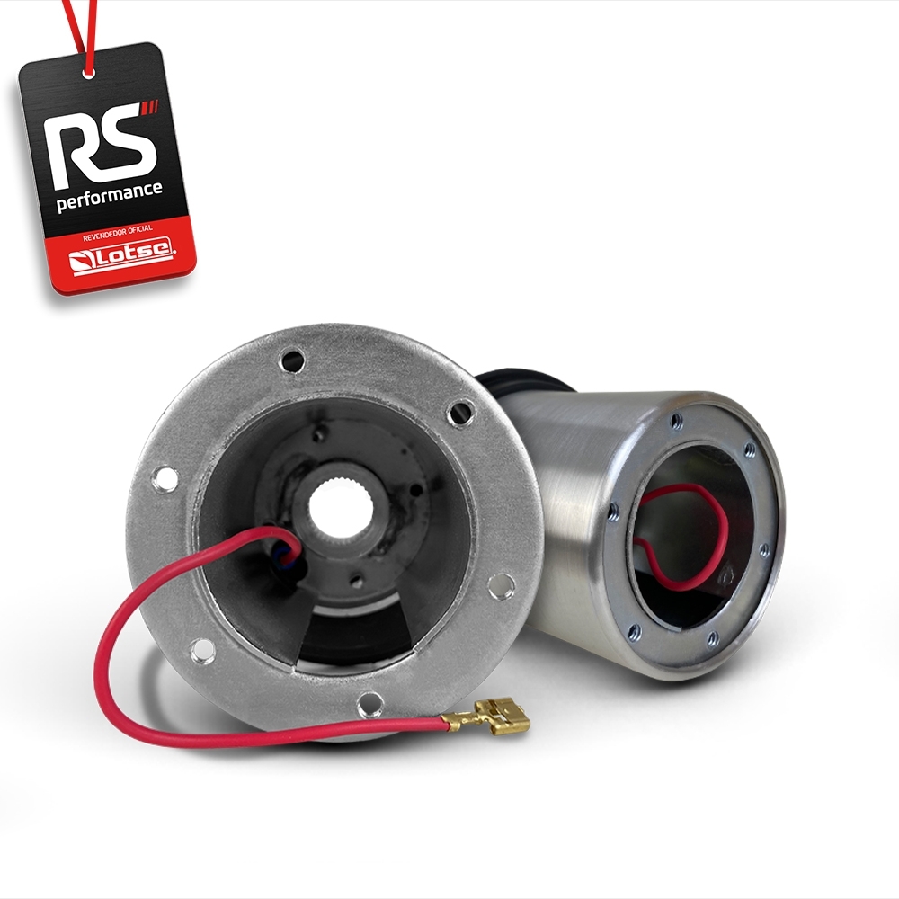 Volante Clássico Lotse Boxer Inox em Couro + Cubo de Alumínio