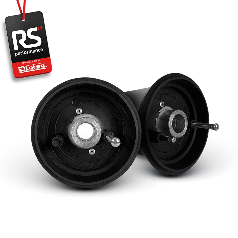 Volante Clássico Lotse Boxer Inox em Couro + Cubo de Alumínio
