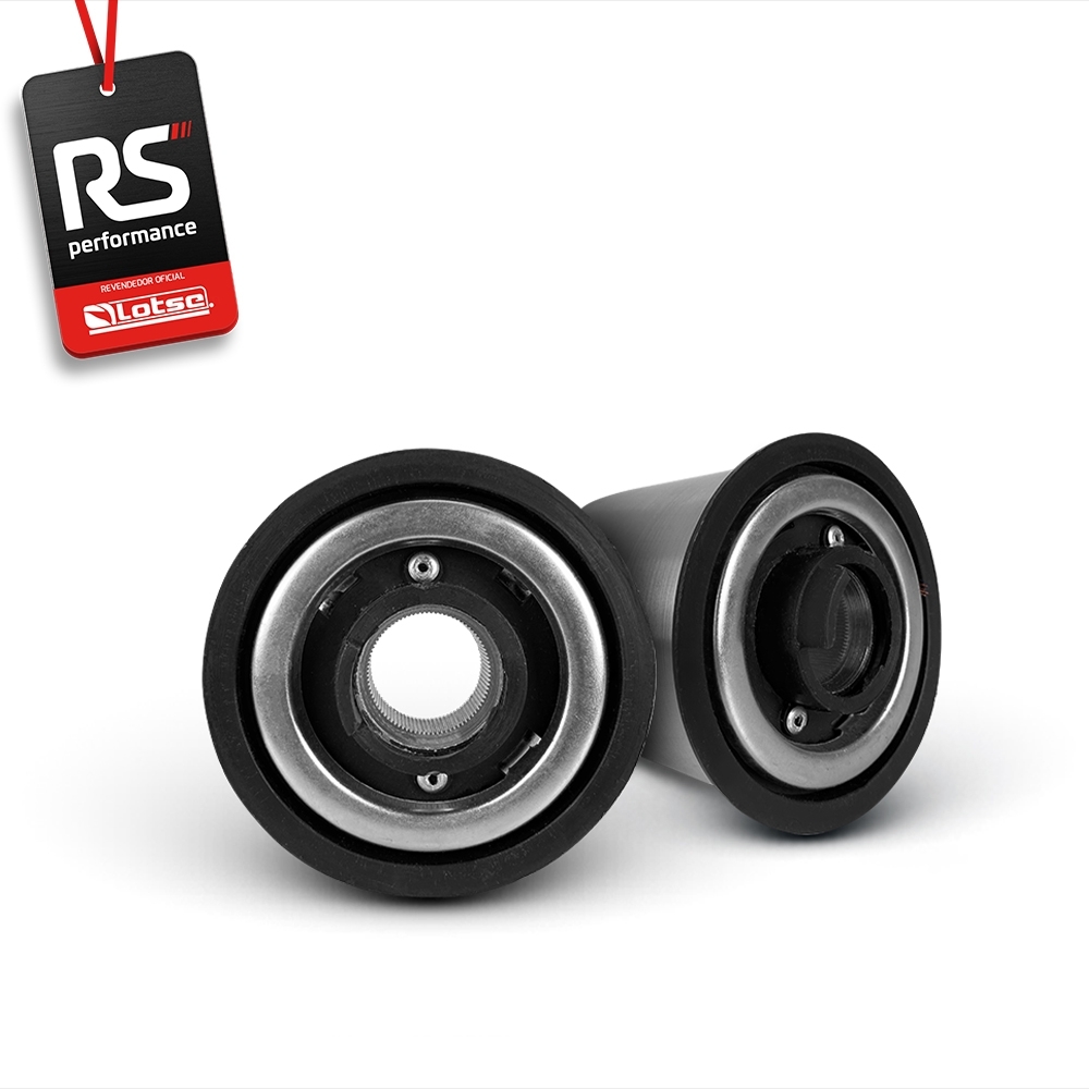 Volante Clássico Lotse Boxer Inox em Couro + Cubo de Alumínio