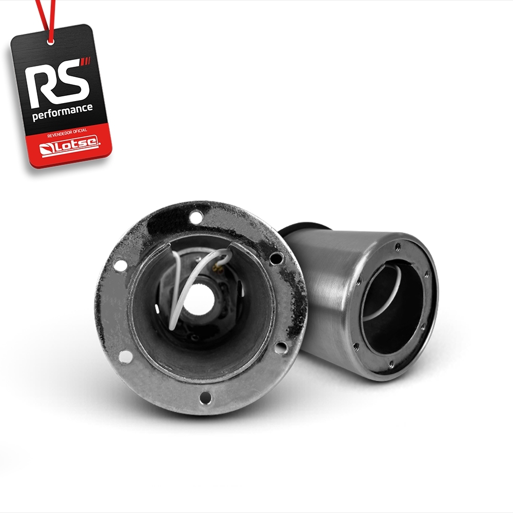 Volante Clássico Lotse Boxer Inox em Couro + Cubo de Alumínio