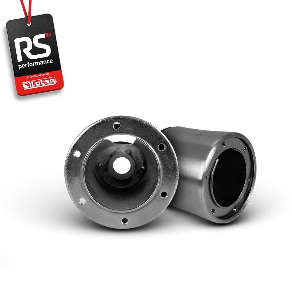Volante Clássico Lotse Boxer Inox em Couro + Cubo de Alumínio