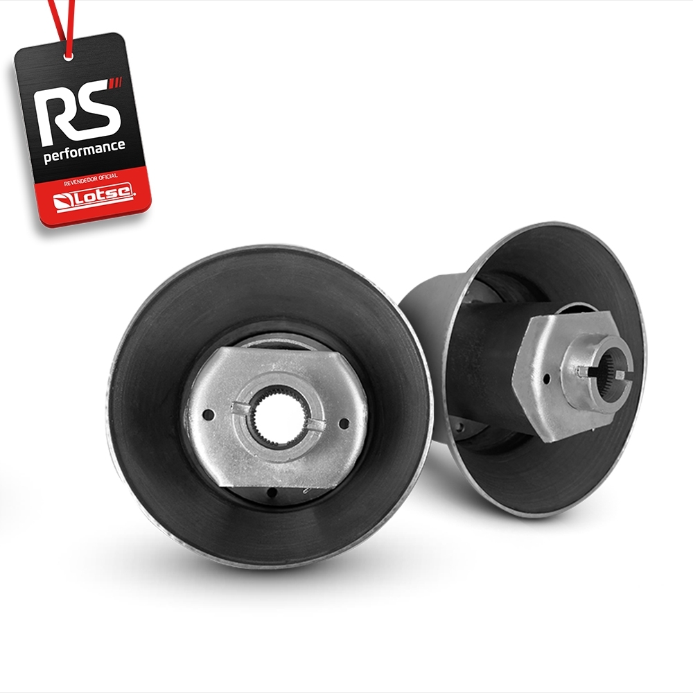 Volante Clássico Lotse Boxer Inox em Couro + Cubo de Alumínio