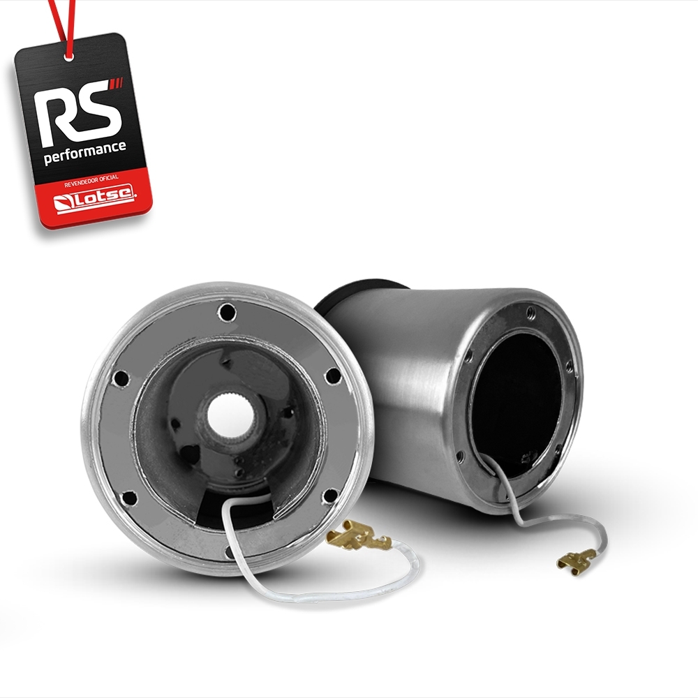 Volante Clássico Lotse Boxer Inox em Couro + Cubo de Alumínio