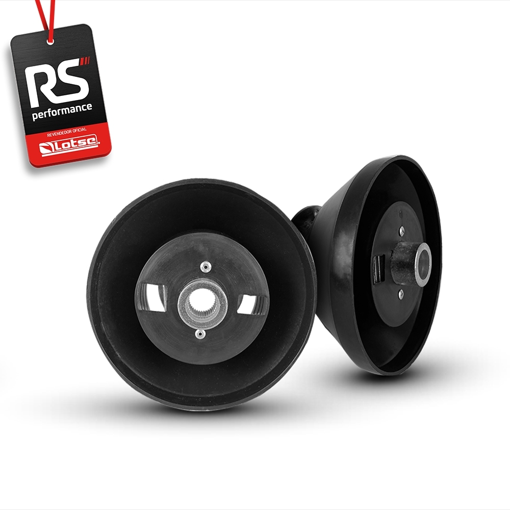 Volante Clássico Lotse Boxer Inox em Couro + Cubo de Alumínio