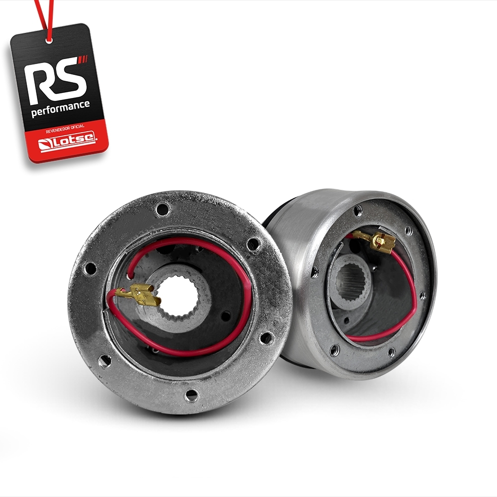 Volante Clássico Lotse Boxer Inox em Couro + Cubo de Alumínio