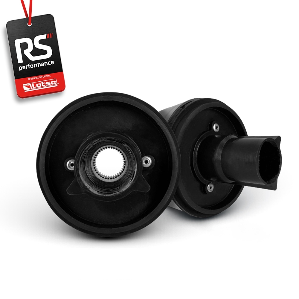 Volante Clássico Lotse Boxer Inox em Couro + Cubo de Alumínio