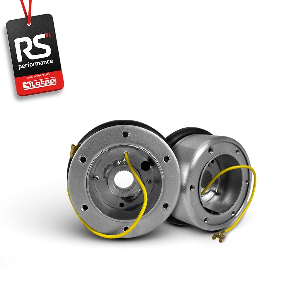 Volante Clássico Lotse Boxer Inox em Couro + Cubo de Alumínio