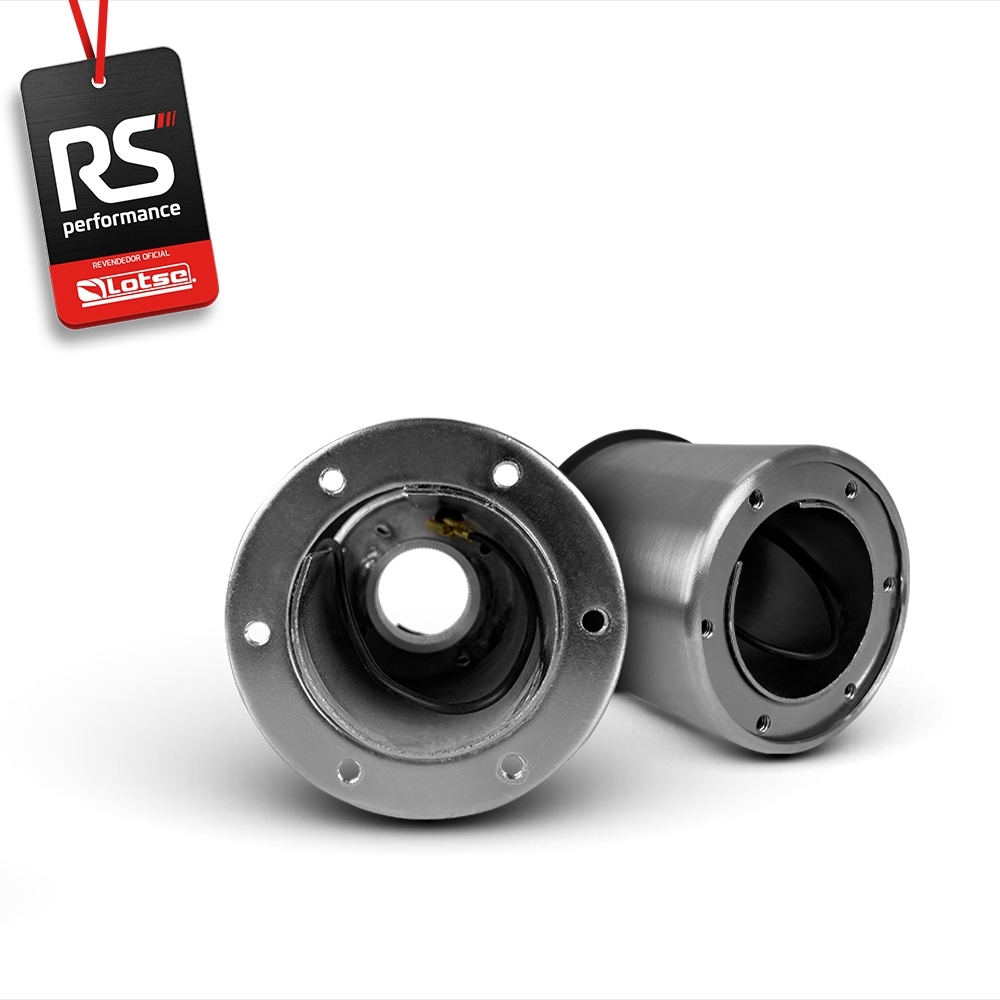 Volante Clássico Lotse Boxer Inox em Couro + Cubo de Alumínio