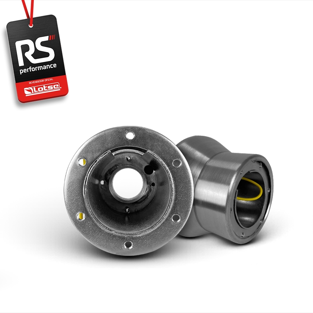 Volante Clássico Lotse Boxer Inox em Couro + Cubo de Alumínio