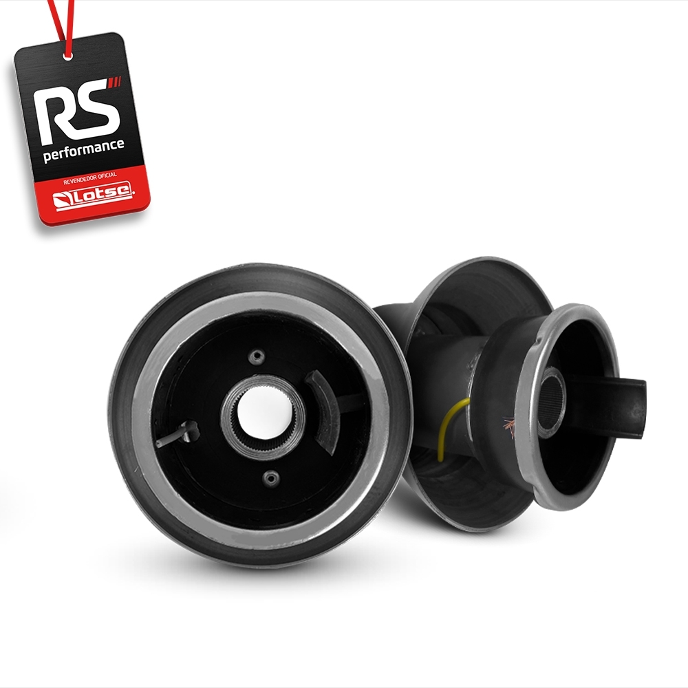 Volante Clássico Lotse Boxer Inox em Couro + Cubo de Alumínio